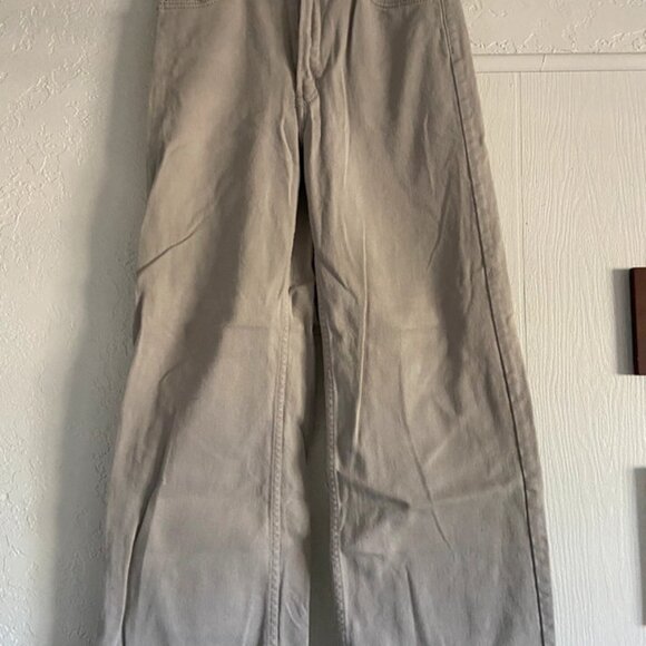 Wide leg tan jeans
